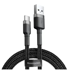 Кабель Baseus USB (f) - Type-C (f) CATKLF-EG1 1.0m 2.4A Black ткань