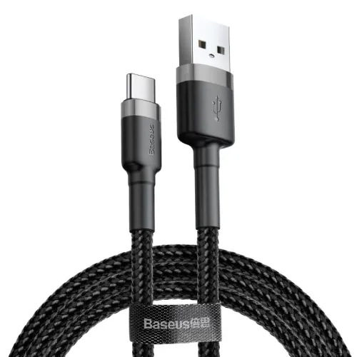Кабель Baseus USB (f) - Type-C (f) CATKLF-EG1 1.0m 2.4A Black ткань