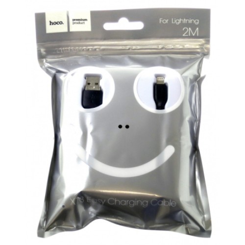 Кабель HOCO X13 USB (f) - lighting (f) 2.0m 2.1A черный силикон