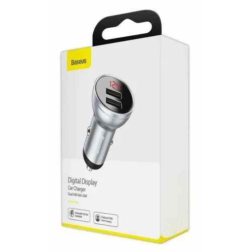 Автомобильное зарядное устройство Baseus Digital Display Dual USB (CCBX-0G) 4.8A 24W черное