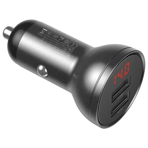 Автомобильное зарядное устройство Baseus Digital Display Dual USB (CCBX-0G) 4.8A 24W черное