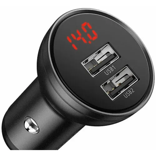 Автомобильное зарядное устройство Baseus Digital Display Dual USB (CCBX-0G) 4.8A 24W черное