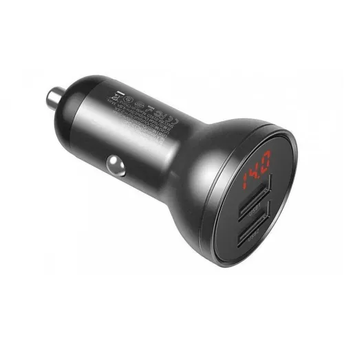 Автомобильное зарядное устройство Baseus Digital Display Dual USB (CCBX-0G) 4.8A 24W черное